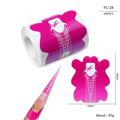 100pcs Nail Form Extension Sticker Self-Adhesive Nail Tips Guide, Gel Nail Stickers for Poly Gel/Extension/Acrylic Nail Molds Builder