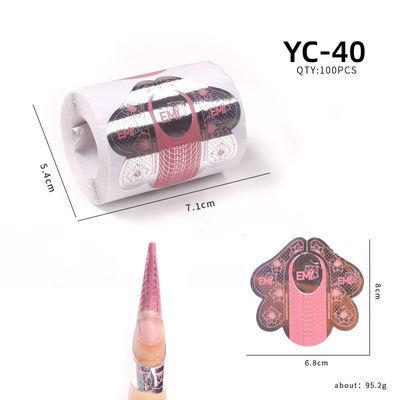 100pcs Nail Form Extension Sticker Self-Adhesive Nail Tips Guide, Gel Nail Stickers for Poly Gel/Extension/Acrylic Nail Molds Builder