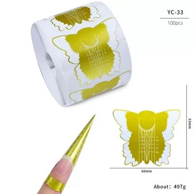 100pcs Nail Form Extension Sticker Self-Adhesive Nail Tips Guide, Gel Nail Stickers for Poly Gel/Extension/Acrylic Nail Molds Builder
