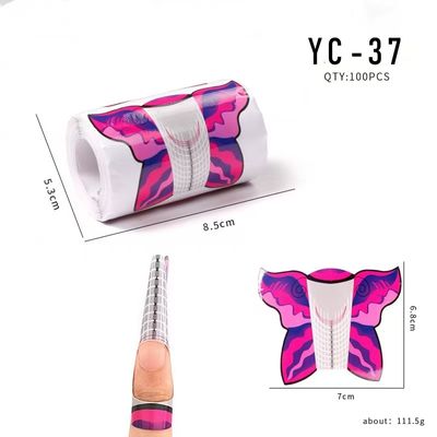100pcs Nail Form Extension Sticker Self-Adhesive Nail Tips Guide, Gel Nail Stickers for Poly Gel/Extension/Acrylic Nail Molds Builder