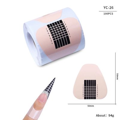 100pcs Nail Form Extension Sticker Self-Adhesive Nail Tips Guide, Gel Nail Stickers for Poly Gel/Extension/Acrylic Nail Molds Builder