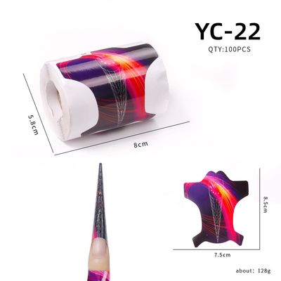100pcs Nail Form Extension Sticker Self-Adhesive Nail Tips Guide, Gel Nail Stickers for Poly Gel/Extension/Acrylic Nail Molds Builder