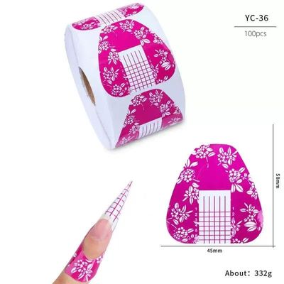 100pcs Nail Form Extension Sticker Self-Adhesive Nail Tips Guide, Gel Nail Stickers for Poly Gel/Extension/Acrylic Nail Molds Builder