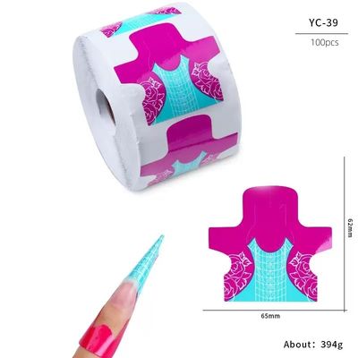 100pcs Nail Form Extension Sticker Self-Adhesive Nail Tips Guide, Gel Nail Stickers for Poly Gel/Extension/Acrylic Nail Molds Builder
