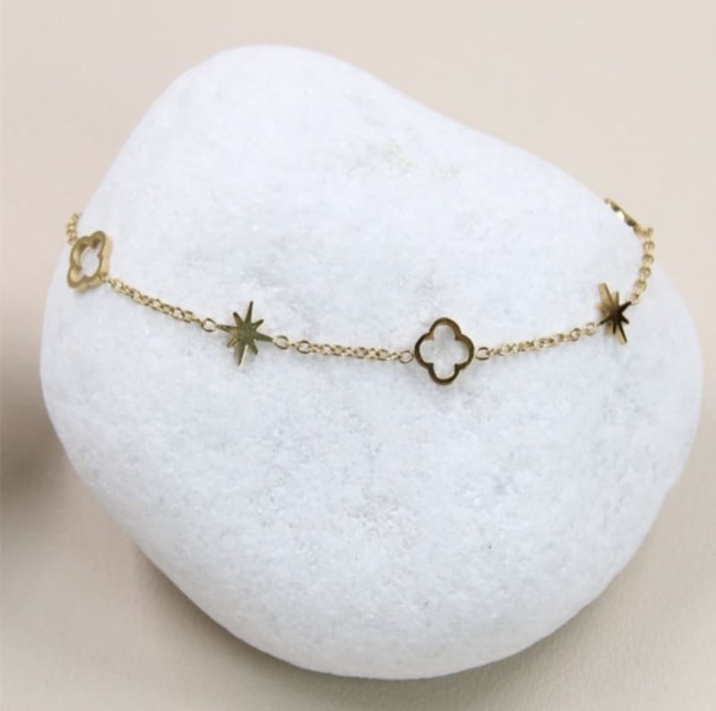 Bracelet Nina trèfles étoiles