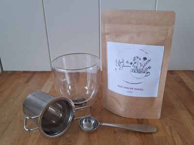 Starterspakket Thee met theeglas en RVS filter