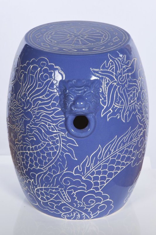 Ceramic Stool - Etched