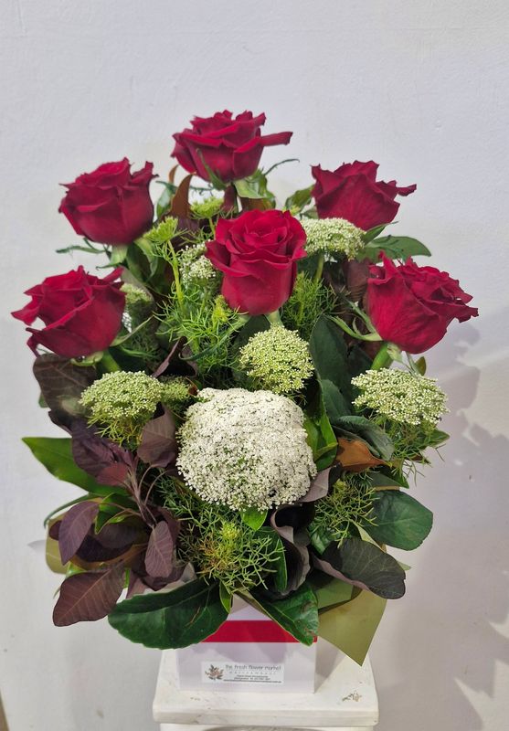 Half Dozen Red Roses Arrangement
