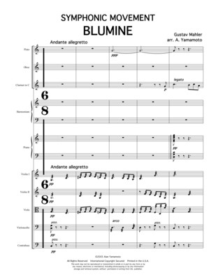BLUMINE by Gustav Mahler (arr. by Alan Yamamoto)