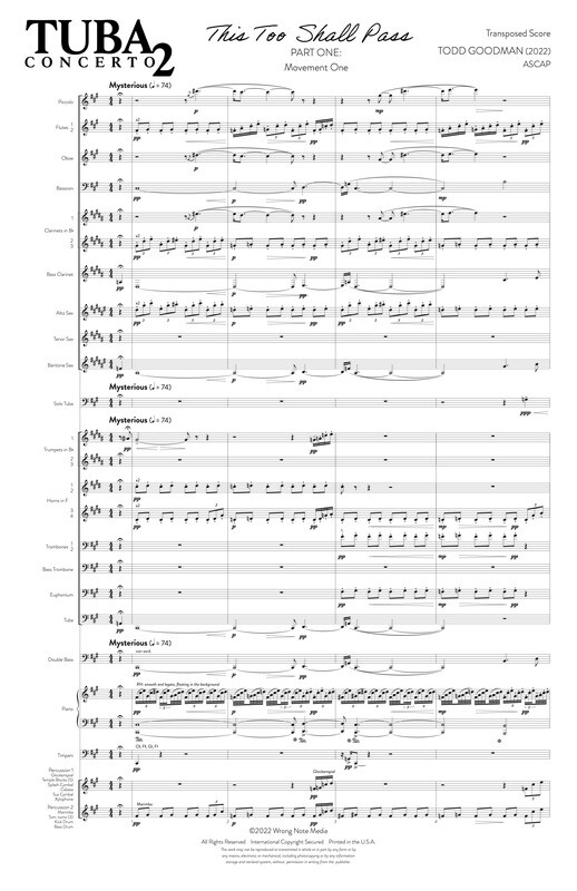 TUBA CONCERTO NO. 2 "This Too Shall Pass" by Todd Goodman