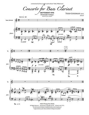 CONCERTO FOR BASS CLARINET (Piano) by Todd Goodman
