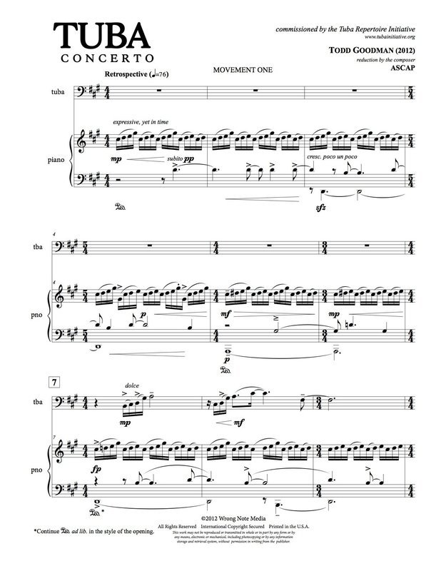 TUBA CONCERTO by Todd Goodman