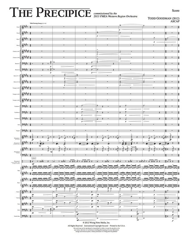 The Precipice - orchestra SCORE, by Todd Goodman