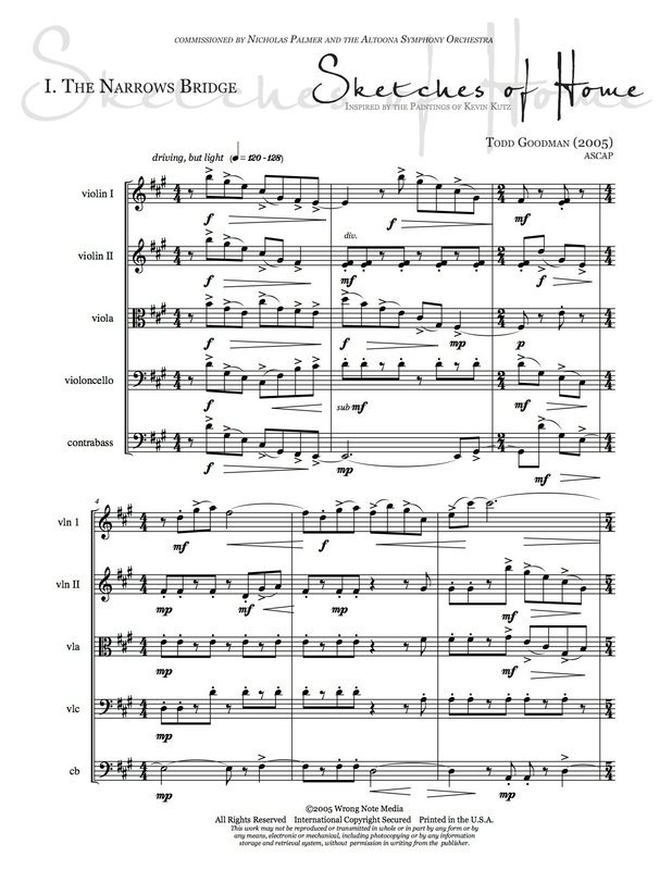Sketches of Home - string orchestra, by Todd Goodman