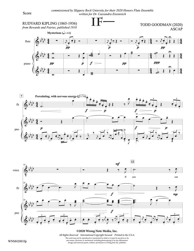 IF— (high voice, flute, and piano) by Todd Goodman