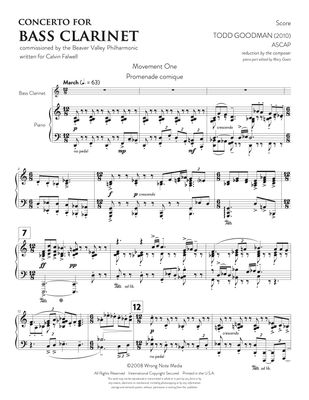 CONCERTO FOR BASS CLARINET (Piano) by Todd Goodman