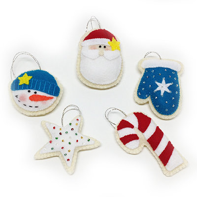 Christmas Cookie Ornaments - Set of 5