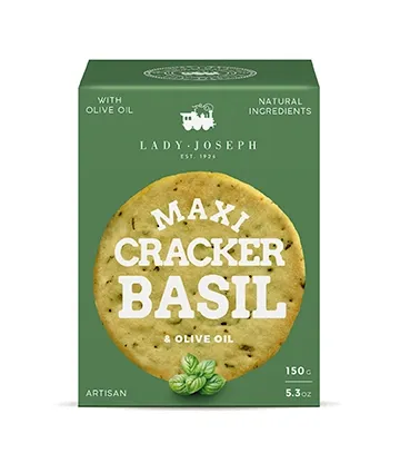 Maxi Cracker with Basil and Olive Oil, Basil Cracker by LADY JOSEPH