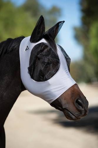 PROFESSIONAL&#39;S CHOICE - Lycra Fly Mask - Charcoal, Size: Poney