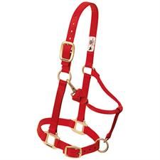 WEAVER - Original Adjustable Red Chin &amp; Throat Snap 1&#39;&#39; Halter, Size: Suckling