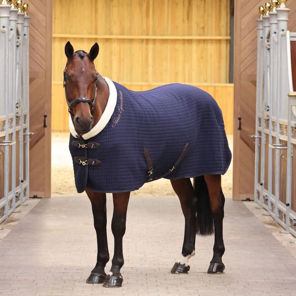 SHIRES EQUESTRIAN - Navy Deluxe Tech Cooler, Size: 72