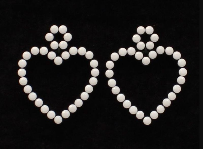 M&amp;F WESTERN - Silver Strike Beaded Heart Earrings