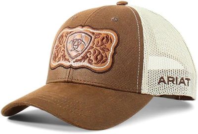 ARIAT - SnapBack Leather Tooled Floral Logo Patch Cap