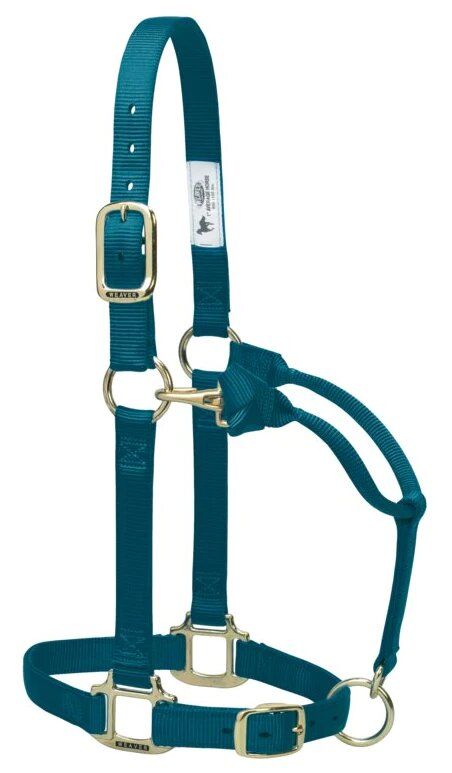 WEAVER - Original Adjustable Teal Chin &amp; Throat Snap 1&#39;&#39; Halter, Size: Suckling