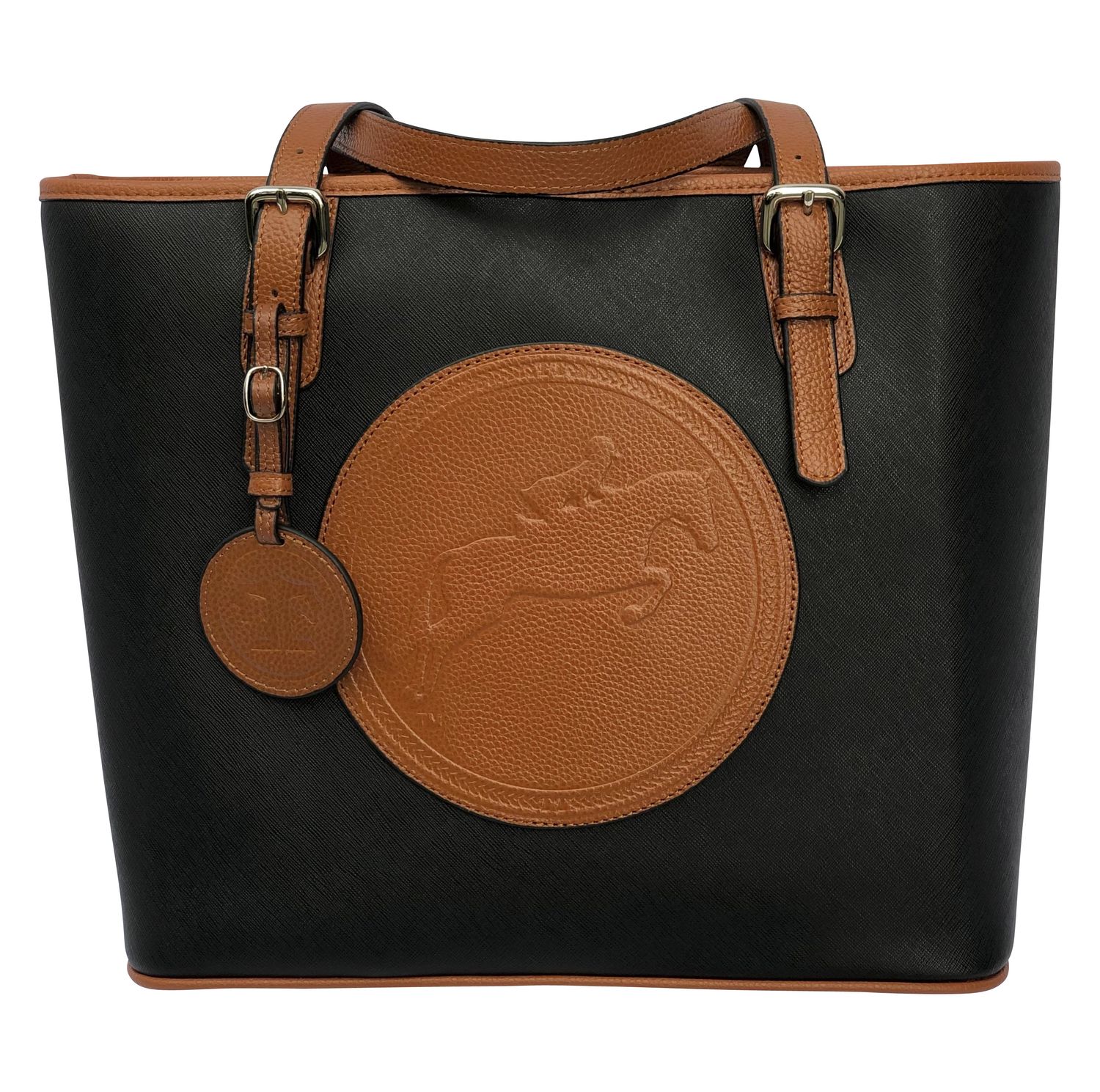 TUCKER TWEED EQUESTRIAN - Sac The James River Carry All Hunter/Jumper, Color: Noir/Chesnut