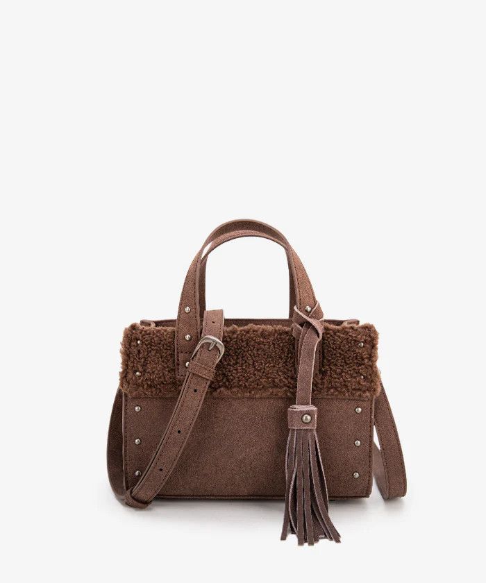 WRANGLER - Coffee Sherpa Tote Crossbody, Format: 9&quot; X 3&quot; X 6.25&quot;