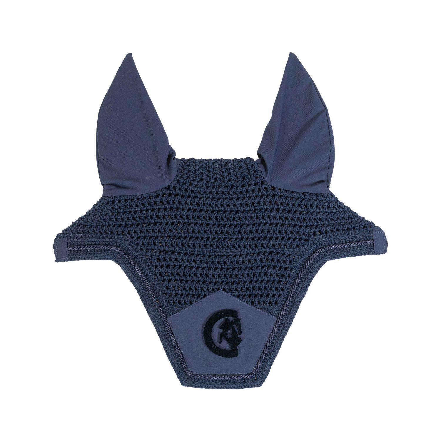 KENTUCKY HORSEWEAR - Wellington 3D Logo Navy Earnet, Size: Full