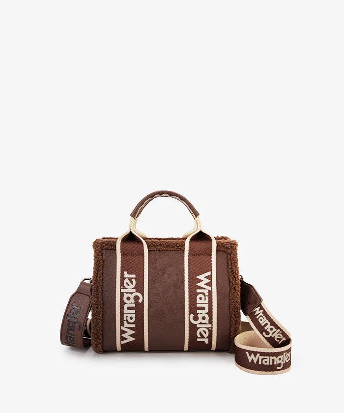 WRANGLER - Sherpa Trim Crossbody Coffee Purse, Format: 9&quot; X 3.3&quot; X 7.5&quot;