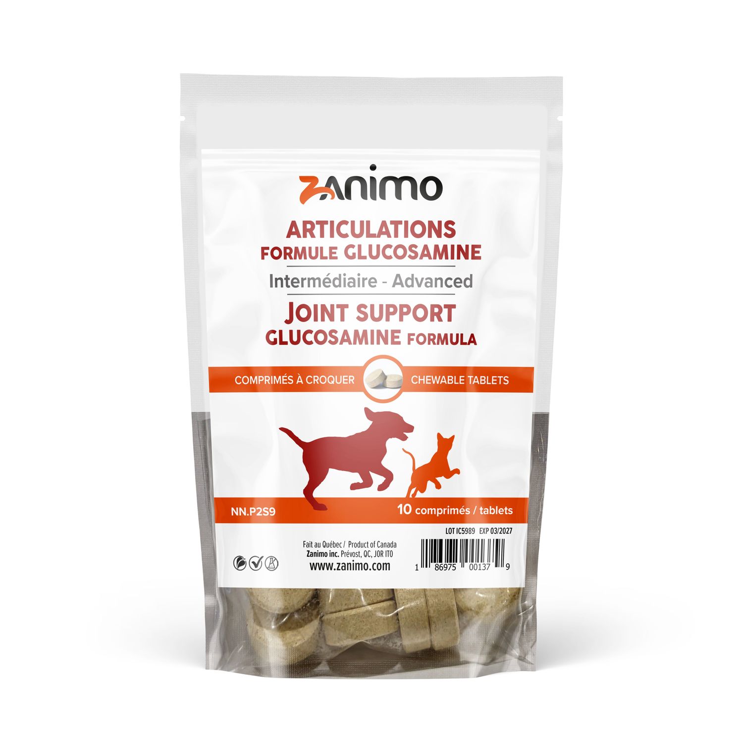 ZANIMO - Hips &amp; Joint Intermediate Supplement, Size: Formule d&#39;Essai (10x Comprimés)