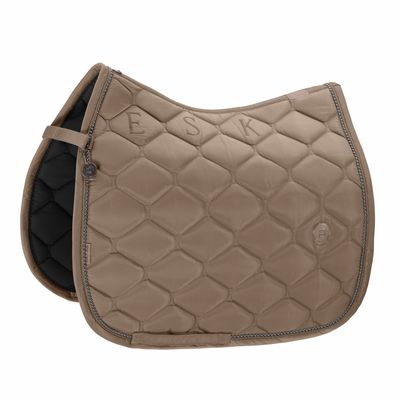 ESKADRON - Saddle Pad Highgloss Pearls Platinum Dressage Smoky Taupe