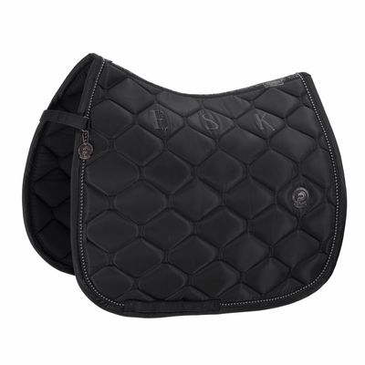 ESKADRON - Saddle Pad Highgloss Pearls Platinum Dressage Black