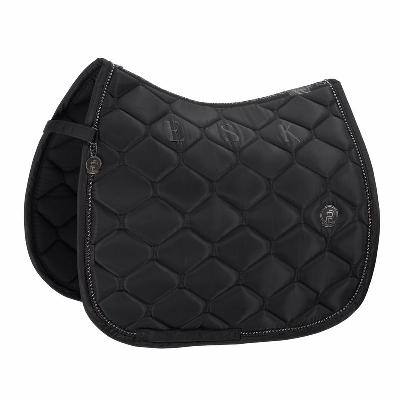 ESKADRON - Saddle Pad Highgloss Pearls Platinum Dressage Black
