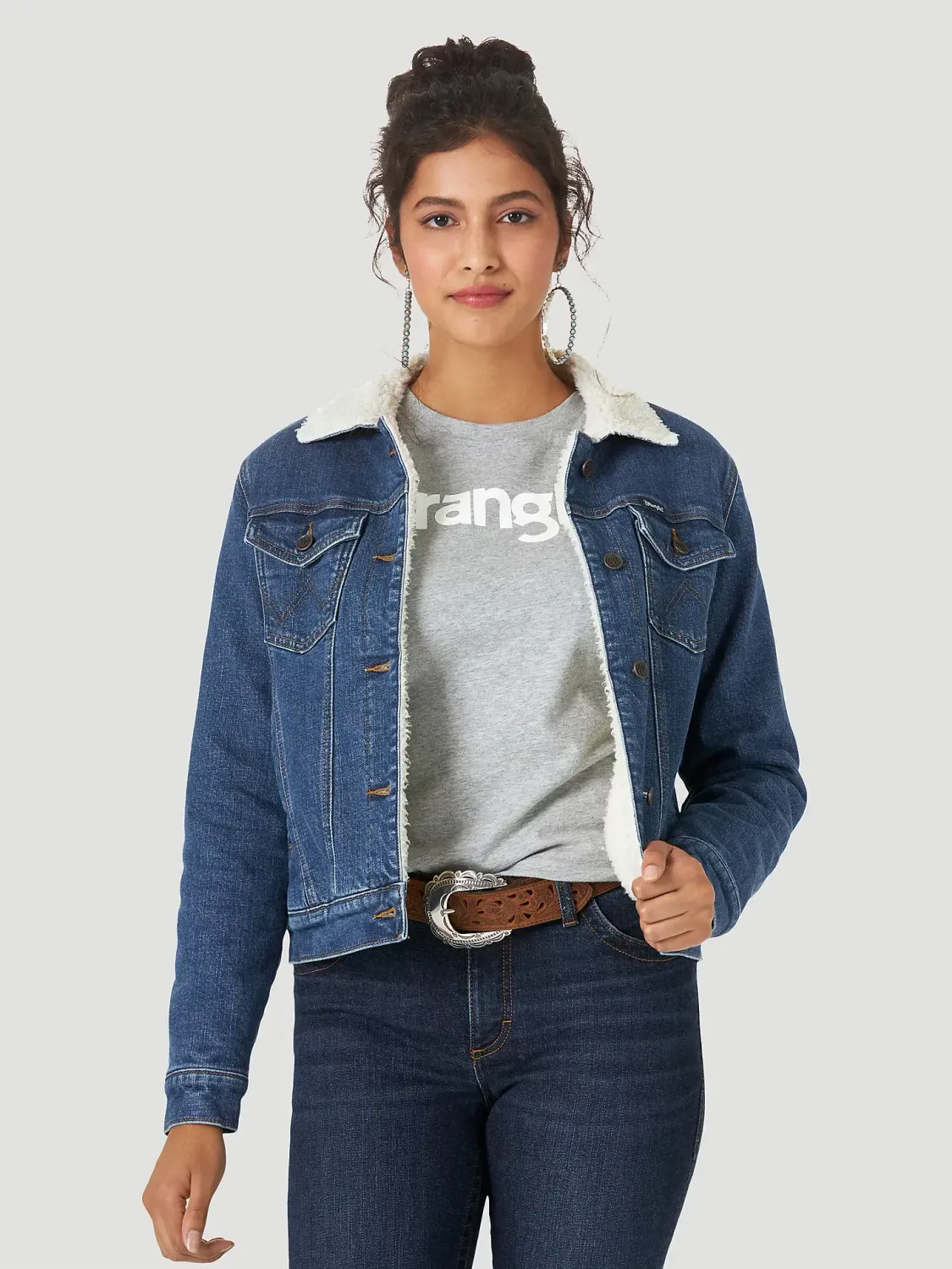 WRANGLER - Retro Sherpa Lined Western Denim Jacket