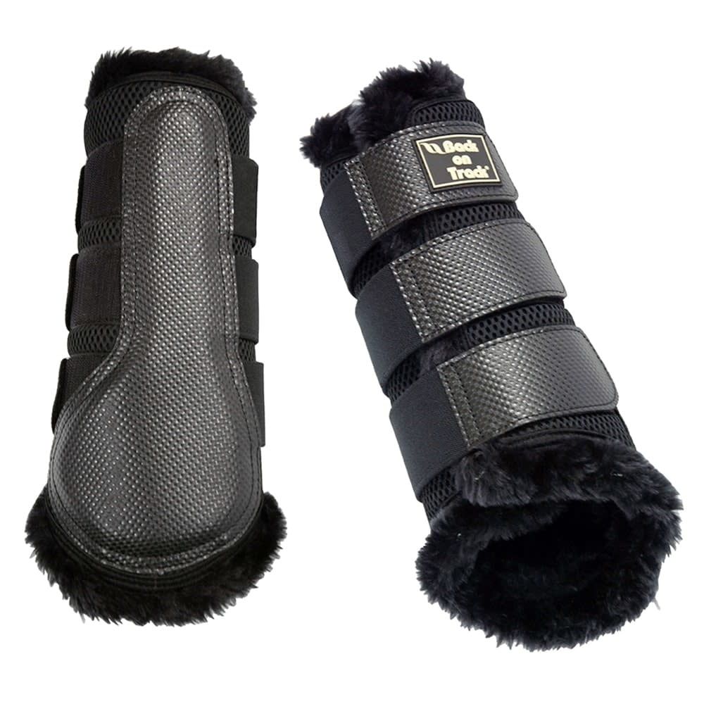 BACK ON TRACK - 3D Mesh gaiter with black faux sheepskin, Color: Noir, Size: Small