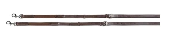 SHIRES - Leather and elastic side reins, Size: One size, Color: Havana