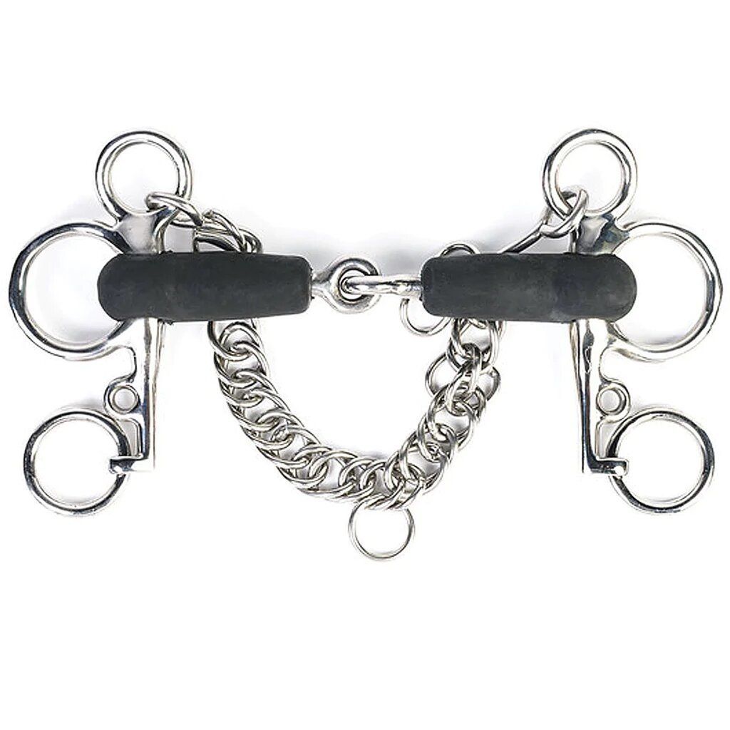 SHIRES - Single-curve rubber pelham bit, Size: 5.5 po
