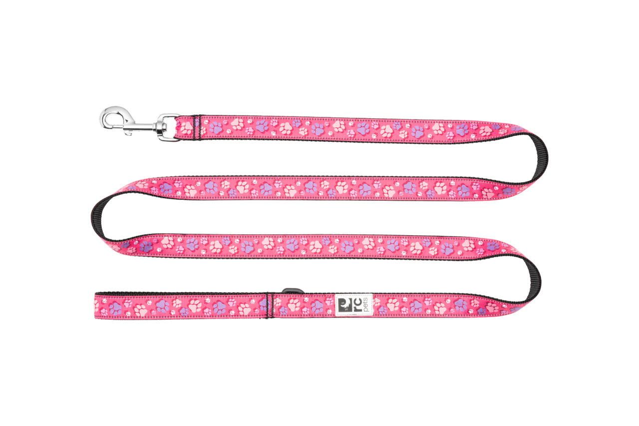 RC PETS - Fresh Tracks Pink Nylon Dog Leash, Size: 1/2&#39;&#39;x 6&#39;