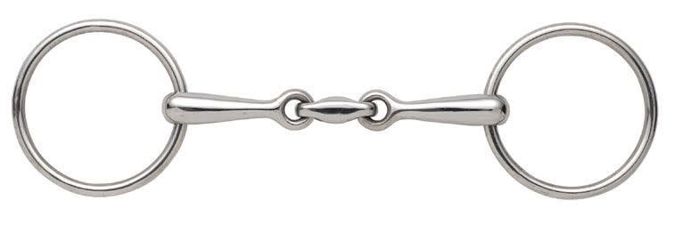 SHIRES - Loose ring double crimped bit, Size: 4.5&quot;
