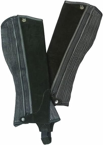 OVATION - Black suede and leather half-chaps for children, Size: A(08/10)