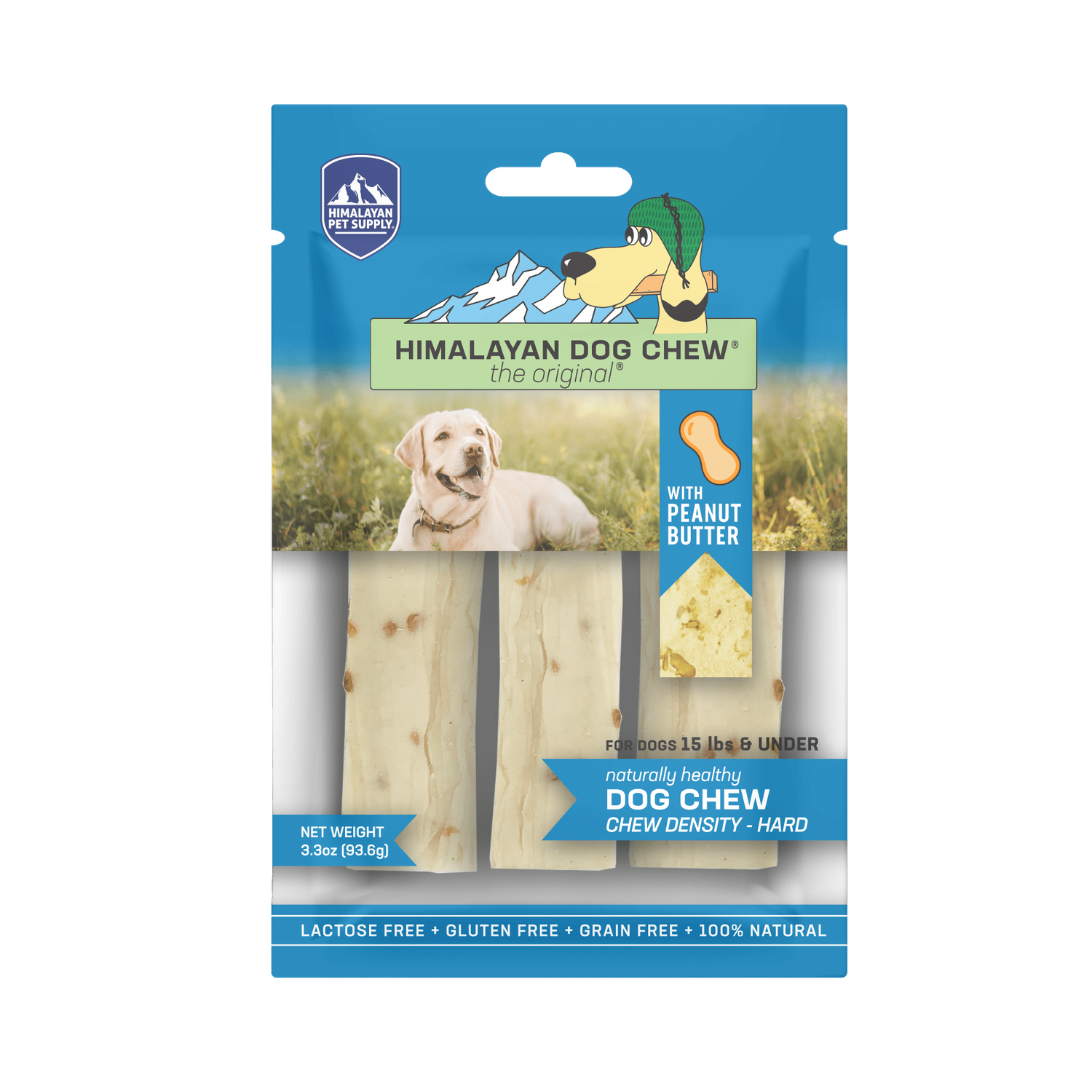 HIMALAYAN DOG CHEW - Os de fromage de Yack, Format: 8&#39;&#39; (jusqu&#39;à 15lbs) 3Pack, Saveur: Beurre d&#39;arachide