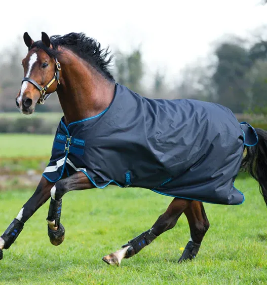 HORSEWARE - Amigo Bravo 12 Original Turnout 0g Light Navy Rainsheet, Size: 69
