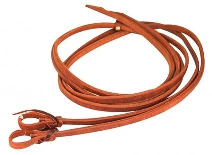 WESTERN RAWHIDE - Rênes longues en cuir Heavy Ends 8pi, Grandeur: 5/8po