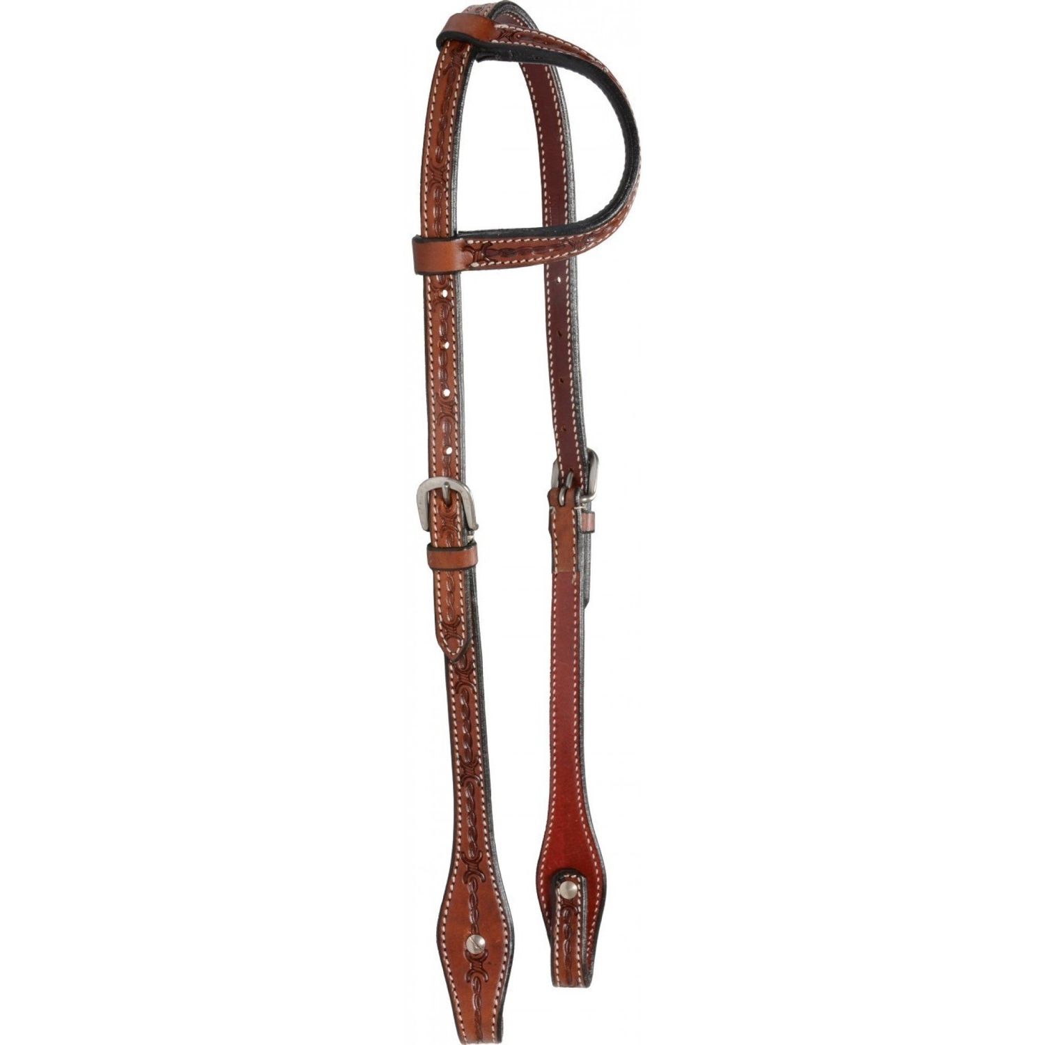 COUNTRY LEGEND - Kit western &#39;&#39; Fil barbelé &#39;&#39; en cuir, Type: Bride à oreille Chesnut (54)