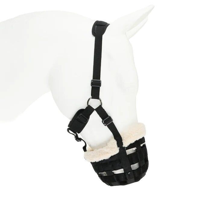 SHIRES EQUESTRIAN - Deluxe Comfort Grazing Muzzle, Color: Noir, Size: Small Poney