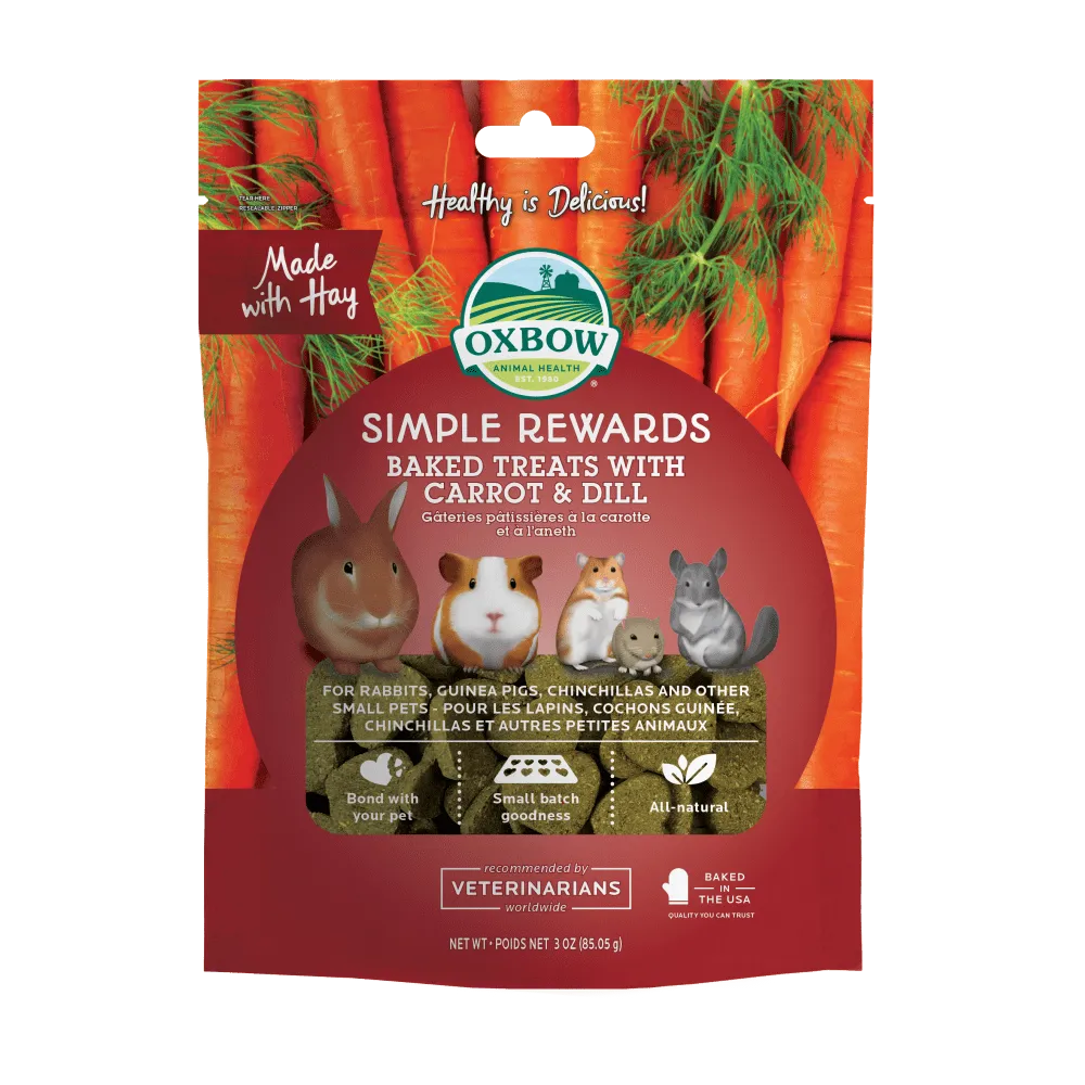 OXBOW - &quot;Simple Rewards&quot; baked treats for small animals, Flavor: Carotte &amp; Aneth, Format: 2oz