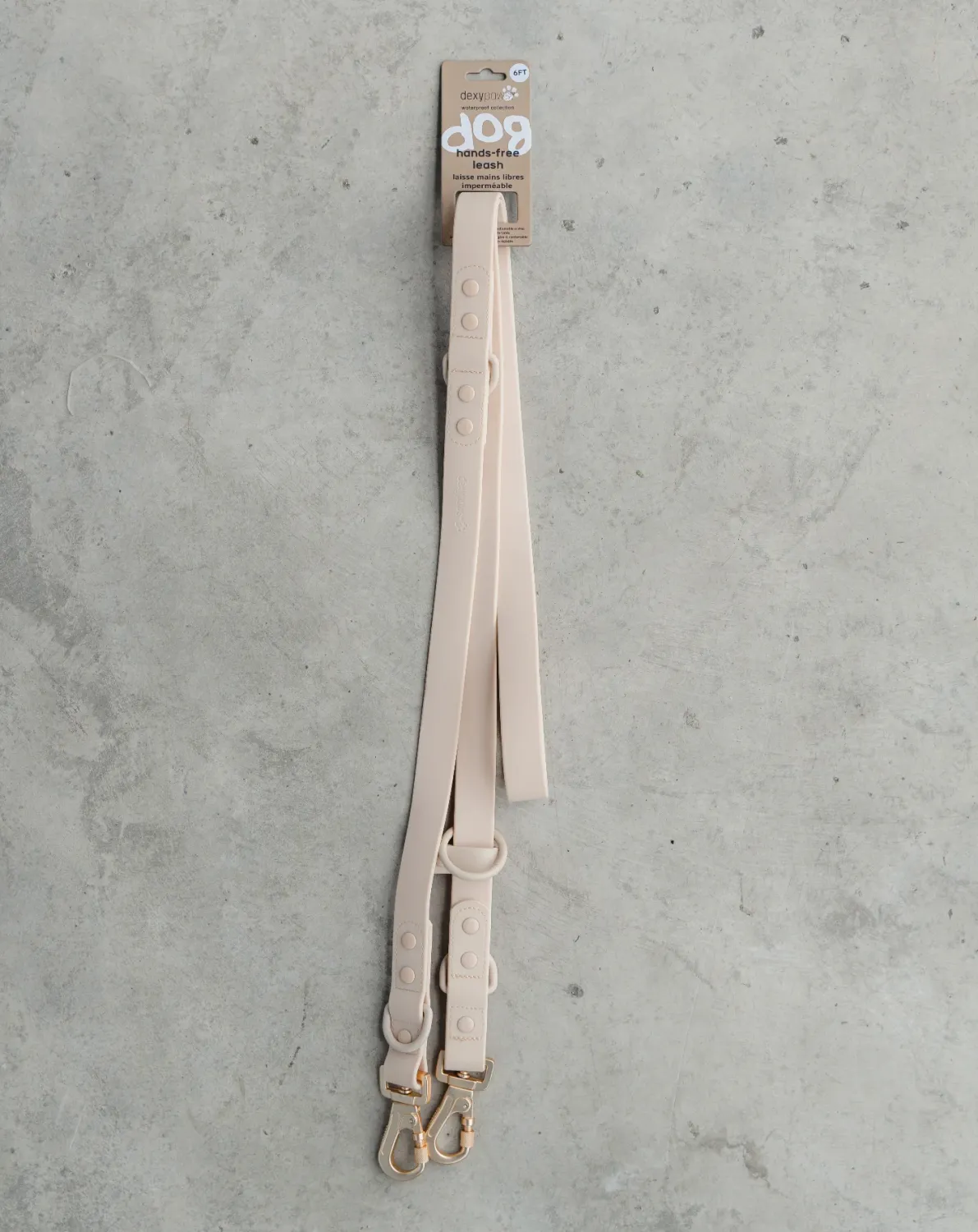 DEXYPAWS - 6Foot Waterproof Hands Free Dog Leash, Color: Beige